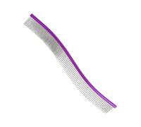 1x Dog Comb - Pet Grooming Comb, Dog Combs For Grooming, Comfortable Hair Removal Curved Combs | Metal Teeth desheddding Dematting Tools For Dogs & Cats, Home, Removes Knots, Mats And Tangles