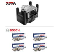 1x Encendido + 4x Bosch 0242236565 Bujías para Seat Arosa VW Caddy Lupo Polo