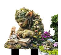 1x Fairy Garden Stakes - 2D Acrylic Whimsical Garden Stake Decor | Tree Man Fairy Earth Goddess Stakes | Weather-resistant Outdoor Ground Insert, 2D Acrylic Flower Pot Decoration For Yard Lawn Patio