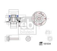 1x FEBI BILSTEIN Juego Radlager Radnabe Delantero Para Opel Astra K B16