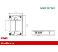 1x Kit Rodamiento FAG para Ford Kuga III 2.5 Plug-in-Hybrid 2.0 EcoBlue 4x4