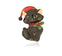 1X Lucky Black Cat Pin Pin Mujeres Corpiño Regalo de cumpleaños para niños Collar Insignia Joyas Bufandas Chal Clip Lady Joyas Bolso Ornamento Regalo de Navidad para Hombre Muy Práctico y Poco