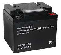 1x Multipower Batería de Plomo MP50-12C Pb 12V 50Ah Ciclos M6 Rosca Interior