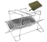 1x rack da campeggio - Supporto per Braciere | Rack Pieghevole Accampagno per Falò | Base da Patio per Fuoco Barbecue Esterno