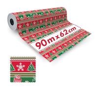 1x Rollo de Papel de Regalo Christmas of Stars 62cmx90m - Papel de envoltura para Navidad, Reciclable