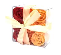 1x Set of 9 Soap Flower Box - Peach Roses