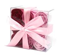 1x Set of 9 Soap Flowers - Pink Roses
