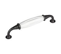 1x SO-TECH® Tirador Porcelana JOHANNA Acabado Plata Antigua Distancia Agujero 128 mm Tirador de Mueble