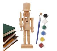 1x Wooden Nutcracker Unpainted - 20x5.5cm Christmas Unfinished Nutcracker, Paint Your Own Nutcrackers Figures, Delicate Paintable Christmas Decoration Soldier For All Ages, Friends, Family