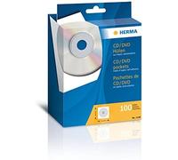 1x100 herma cd-fundas de papel blanco 124x124 mm con superficie para p