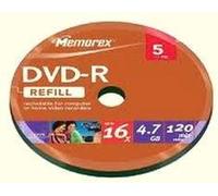 1x5 Memorex DVD-R 4,7GB 16x Speed Bulk
