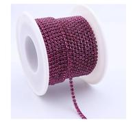 1Yard 10Yards/Roll Shiny Crystal Rhinestone Chain Sew-On Glue-On For Clothes Jewelry Apparel Accessories Trim Cup(Color 13,1 Yard - Pack,SS12(3.0mm))