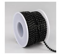 1Yard 10Yards/Roll Shiny Crystal Rhinestone Chain Sew-On Glue-On For Clothes Jewelry Apparel Accessories Trim Cup(Black,10Yards,2.8mm)