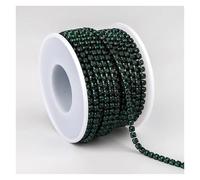 1Yard 10Yards/Roll Shiny Crystal Rhinestone Chain Sew-On Glue-On For Clothes Jewelry Apparel Accessories Trim Cup(Dark Green,1 Yard - Pack,2.8mm)