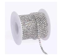 1Yard 10Yards/Roll Shiny Crystal Rhinestone Chain Sew-On Glue-On For Clothes Jewelry Apparel Accessories Trim Cup(Silver,10Yards,2.8mm)