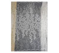 1Yard 3D Flowers Beaded Pearls Mesh Lace Fabric Pan Flower Ivory White Wedding Dress