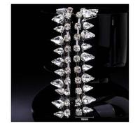 1Yard Crystal Rhinestone Border Hot Melt Diamond Strip Shiny Satin Ribbon DIY Clothes Skirts Decorative Accessories(White 18mm)