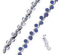 1Yard Hotfix Rhinestone Chain Flatback Glitter Glass Crystal Trim for Clothing, Dress Costume Decoration DIY Garment Accessories(Color 16)