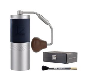 1Zpresso J - Molinillo de café manual con capacidad de plata de 35 g con ensamblaje de acero inoxidable, ajuste numérico interno ajustable, molinillo portátil más rápido de moler para filtro