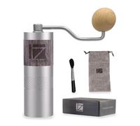 1Zpresso Q Molinillo de café manual - Manivela con mango de manivela, tamaño mini delgado de viaje cabe en el pistón, montaje de rebabas cónicas de acero inoxidable, ajuste numérico ajustable