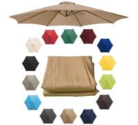 2.0/2.7/3.0 M Toldo De Recambio De Sombrilla 6/8 Varillas UV 50+ Cubierta De Sombrilla De Tela De Repuesto Para Jardín, Patio, Piscina, Terrazas, Sombrilla En Voladizo(Color:Khaki,Size:2 m(6.5ft)-6 Ar