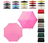 2.0 3.0 4.0m Recambio Toldo Sombrilla Terraza Exterior 6/8 Varillas impermeable, Cubierta Tela Sombrillas Jardin Grandes Parasol Patio Playa, Proteccion UV y Viento(Pink,6-RIBS-8.2FT/2.50m)