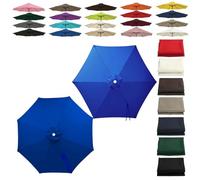 2.0 3.0 4.0m Recambio Toldo Sombrilla Terraza Exterior 6/8 Varillas impermeable, Cubierta Tela Sombrillas Jardin Grandes Parasol Patio Playa, Proteccion UV y Viento(Blue,8-RIBS-7.1FT/2.15m)