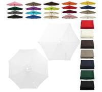 2.0 3.0 4.0m Recambio Toldo Sombrilla Terraza Exterior 6/8 Varillas impermeable, Cubierta Tela Sombrillas Jardin Grandes Parasol Patio Playa, Proteccion UV y Viento(White,8-RIBS-11.5FT/3.50m)
