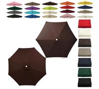 2.0 3.0 4.0m Recambio Toldo Sombrilla Terraza Exterior 6/8 Varillas impermeable, Cubierta Tela Sombrillas Jardin Grandes Parasol Patio Playa, Proteccion UV y Viento(Coffee,8-RIBS-9.8FT/3.0m)