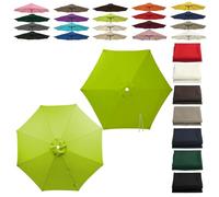 2.0 3.0 4.0m Recambio Toldo Sombrilla Terraza Exterior 6/8 Varillas impermeable, Cubierta Tela Sombrillas Jardin Grandes Parasol Patio Playa, Proteccion UV y Viento(Light Green,8-RIBS-8.2FT/2.50m)