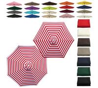 2.0 3.0 4.0m Recambio Toldo Sombrilla Terraza Exterior 6/8 Varillas impermeable, Cubierta Tela Sombrillas Jardin Grandes Parasol Patio Playa, Proteccion UV y Viento(Red-White,8-RIBS-8.8FT/2.70m)