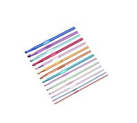 2,0mm 2,5mm 3,0mm 3,5mm 4,0mm 4,5mm 5,0mm 5,5mm 6,0mm, 6,5mm 7,0mm 8,0mm 12PCS Ganchos de ganchillo multicolor Set Ganchos de ganchillo de aluminio Número grabado Agujas de tejer