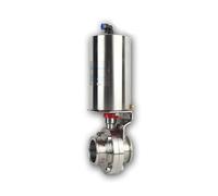 2-1/4" mariposa neumática acero inoxidable 304 Tri abrazadera OD 77MM actuador de simple efecto