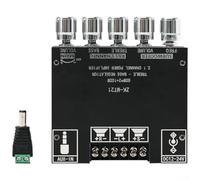2.1 canales de audio de 50 W + 50 W + 100 W, amplificador de potencia 5.0 AUX HiFi con regulador de bajos, CC 12 - 24 V para altavoces DIY