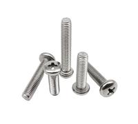 2/10/50 Uds M2 M2.5 M3 M3.5 M4 M5 M6 M8 largo A2 304 tornillo de cabeza redonda cruzada de acero inoxidable longitud del perno = 5-100mm(20mm,M6 10pcs)