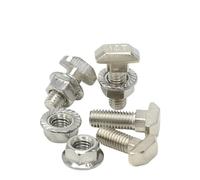 2~10 piezas de pernos en T estándar M5 M6 M8, tornillos en T y tuercas de brida, pernos de martillo en forma de T for perfiles de aluminio de riel lineal de 20/30/40/45(40-M8x35mm-3pcs)