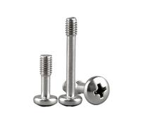 2-10 piezas M2.5/M3/M4/M5/M6 acero inoxidable 304 tornillos anti-aflojamiento con cabeza redonda, ranura cruzada y rosca parcial, M4x10mm