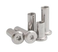 2-10 piezas M3 M4 M5 M6 M8 304 de acero inoxidable for cabeza hueca hexagonal plana, conector de cama for muebles, tuerca de manguito de inserción de remache.(M8 2pc,40mm)