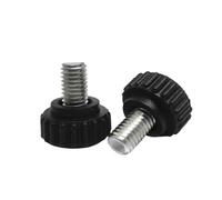 2-10 piezas M3 M4 M5 M6 M8 M10 Tornillo manual moleteado de nailon redondo con mango plástico y pulgar baquelita negra(20mm,M5 5PCS)