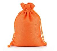 2-10 Unids Cordón de Yute Bolsa de Arpillera Natural Bolsas de Regalo de Yute Multi Tamaño Empaque de Joyas Boda Diy Bolsas de Arpillera Logo Personalizable-naranja-5 Unids 15x20CM