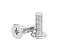 2/100 Uds CM M0.8 M1 M1.2 M1.4 M2 M2.5 M3 M4 M5 M6 M8 M10 304 Cruz de acero inoxidable Ultra fino Super bajo tornillo de cabeza de oblea plana(35mm,10pcs M6)