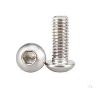 2-100 Uds Tornillo De Cabeza Llave Allen M1.6 M2 .5 M3 M4 M5 M6 M8 M10 304 Botón Acero Inoxidable Hexagonal Máquina Redondo(45mm,M8 5pcs)