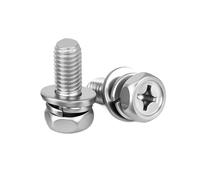 2-15 Uds Tornillo De Cabeza Hexagonal Phillips Acero Inoxidable Arandela Plana Junta Resorte M3 M4 M5 M6 M8 M10 Perno(M6x50(3pcs))