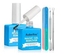 2×15ml Quitaesmalte De Gel Para UñAs, Profesional Removedor De UñAs Gel Viene, Sin Remojo Ni Envoltura, FáCil Y RáPidamente El Esmalte, Con Lima Nail Y Empujador Rascador Esmalte
