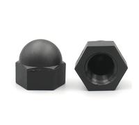 2-20 piezas M3 M4 M5 M6 M8 M10 M12 M14 M16 M18 M20 negro/blanco plástico Nylon Bellota tapa cúpula tuercas hexagonales(Black,M12 (10pcs))