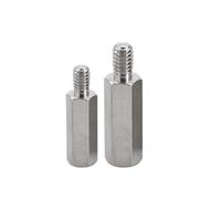 2-20 UNIDS M4-M6 304 Acero Inoxidable Macho Hembra Hex Placa Base Separador Hilo Métrico Tablero Rack Stud Espaciado Tornillos Perno Columnas Pilares(50mm (2Pcs),M6 (Head 8mm))