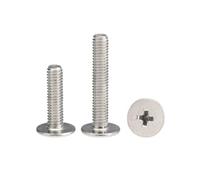 2-200 piezas M1-M8 acero inoxidable ranura cruzada cabeza plana tornillos para máquina, M1.2x10x2.3mm(200 piezas)