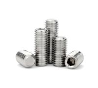 2-25 uds 304 acero inoxidable 12,9 acero DIN913 tornillo de fijación de perno de cabeza plana hexagonal de diente fino M4 M5 M6 M7 M8 M9 M10 M12(304 Stainless,10pcs M6x0.75x10)