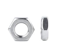 2/25 Uds M2.5 M3 M4 M5 M6 M8 M10 M12 M14 M16 M18 M20 304 A2-70 tuerca hexagonal plana de acero inoxidable tuerca fina DIN439 GB6172(M4 25pcs)