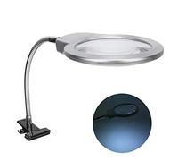 2.25X/5X Abrazadera de lupa, LED Iluminado con manos libres Lupa Pantalla Lentes de lectura Lupa de plástico ABS Lupa de lectura para inspección Reparación Costura Hobby Craft